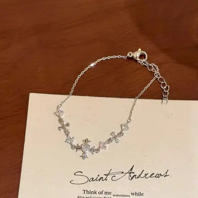 Glisine çiçeği gülümseme bilekliği, kristal, kadın - 12