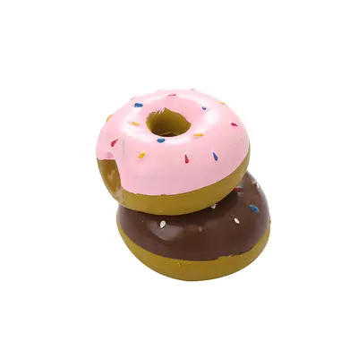 Latex Donut Dog Toy, Chew-Resistant and Squeaky - 4