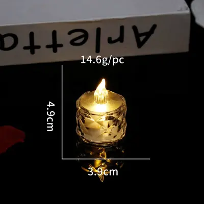LED dijital mum ışığı gül çayı mumu şeffaf kristal gece lambası evlilik teklifi atmosfer ışığı LED dijital mum - 7