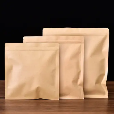 Aluminum Kraft Paper Tea Bag 357g Pu'er Zip-Top Light-Proof