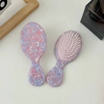 Korean-Style Best-Selling Sweet and Cute Acetate Air Cushion Comb, Oval, Hair-Friendly, Anti-Static, Compact and Portable Comb, Hair Styling Comb