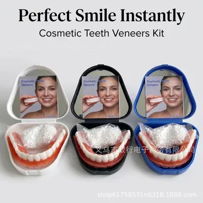 Fake Tooth Cover Veneer Set, Realistic Full Coverage, 10g Dental Glue - 2