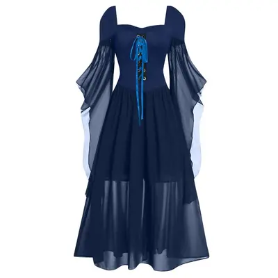 Halloween Hexen-Trägerkleid lang, 10 Farben - 8
