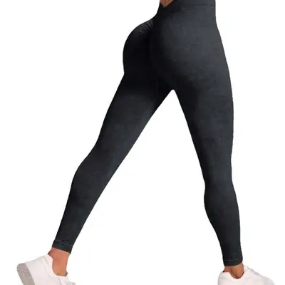 Yüksek Belli Yoga Pantolonu, V Bel Fitilli, Karın Sıkılaştırıcı - 5