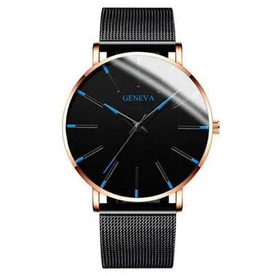 Quartz men's watch, alloy mesh band, business style - 12