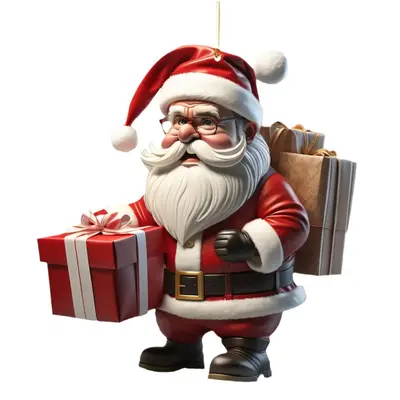 Akrilik Noel Baba Asılı Süs, Noel Ağacı Süsü