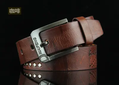 Yeni Model Dış Ticaret Sınır Ötesi Rahat Erkek Kemer Antika İğne Toka Bel Kemeri Vintage Tarzı Çivili Pantolon Kemeri Üretici Stok - 8