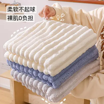 Kadın banyo havlusu seti, mercan polar, hızlı kuruyan, 3 parça - 4