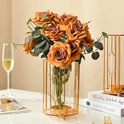 Skandinavische Glasvase aus Eisen, galvanisiert, erdlose Blumenarrangement