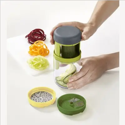 Multifunctional vegetable cutter with rotating container for cucumbers and zucchini - 3