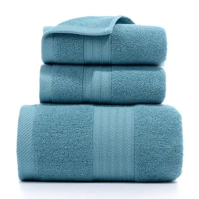 Cotton Bath Towel Set, 3-Piece, Pure Cotton