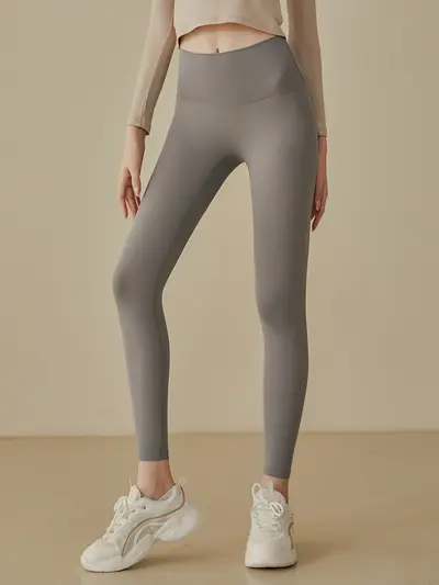 Dikişsiz Yüksek Belli Şeftali Kalça Yoga Pantolonu, Elastik Tayt - 5