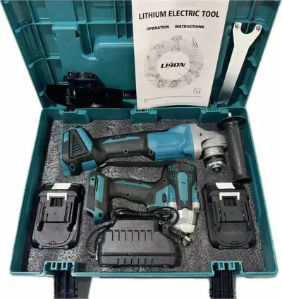 Fırçasız lityum pilli şarjlı matkap, vidalama, açı taşlayıcı 4 parçalı set - 7