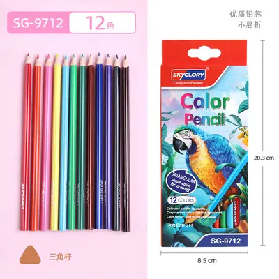 Sınır ötesi plastik renkli kalemler toptan öğrenci özel boyama kalem seti yağlı renkli kalemler çocuk sanat malzemeleri - 8