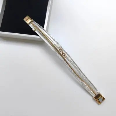 Women's Retro Multi-Layer Leather Bracelet with Magnetic Clasp - 7
