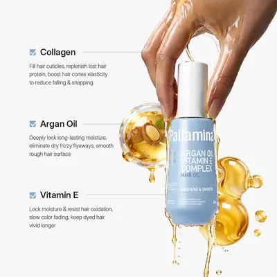 Pallamina Argan Yağı Saç Bakım Yağı E Vitaminli Kuru ve Hasarlı Saçlar İçin - 3