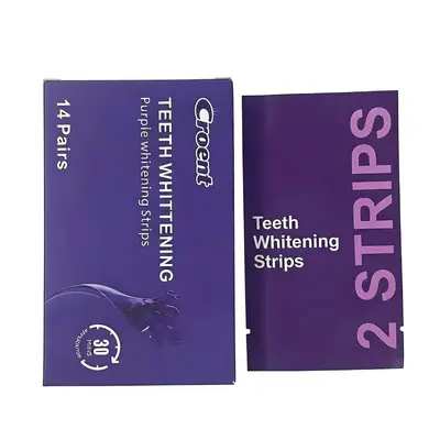 Purple Wet Teeth Strips, Stain Removal and Yellowing Reduction Daily Tooth Care Patch - 1