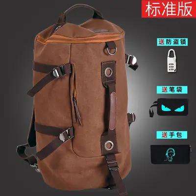 Canvas backpack men's fashion student bag youth travel storage bag computer large capacity backpack crossbody bag - 13