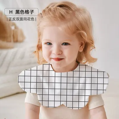 ins风韩版新款宝宝围嘴婴儿口水巾双面双带口水兜围兜防水围嘴 - 11