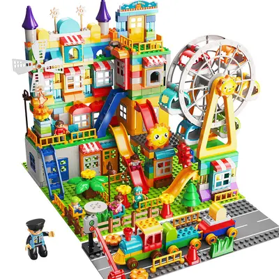Large Particle Building Blocks, Amusement Park Castle and Ferris Wheel Scene - 6