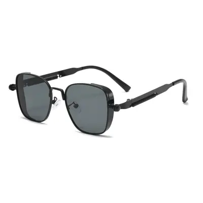 Men's Driving Sunglasses, Retro Metal Square Frame, Spring Temples - 8