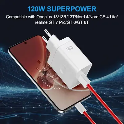 120W EU Schnellladegerät-Set für OnePlus 15, Ace 6 Pro, 6T