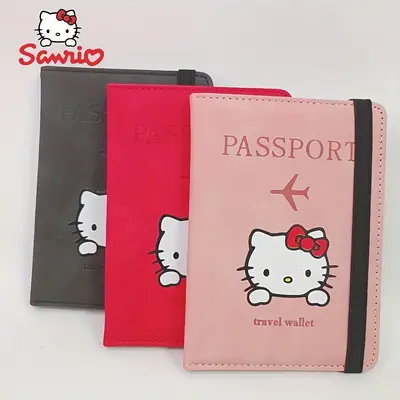 Cross-border Cartoon KT Portable Travel Passport Protective Cover Student Cute Multifunctional Ticket Document Storage Bag