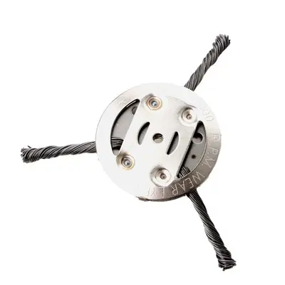 Wire Brush Trimmer Head for Electric Brush Cutter, 3/6 Tooth, Large Hole
