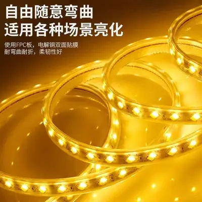 led灯带5370三色变光高压220V防水室内吊顶超亮双排七彩柔性灯条