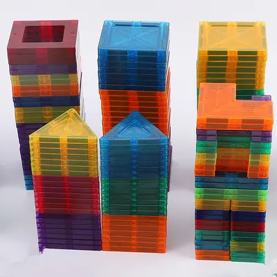 Colorful Magnetic Building Blocks Refill Set, Large Educational Magnet Toy - 1