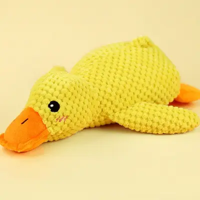 Yellow Duck Plush Dog Toy, Durable Squeaky Chew Toy for Small and Medium Dogs - 5
