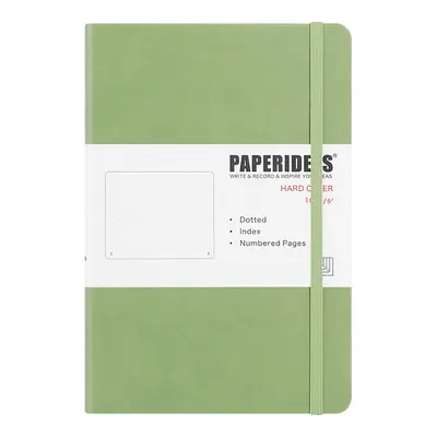 PAPERIDEAS A5 sert kapaklı bağcıklı defter, PU deri kapak, kareli