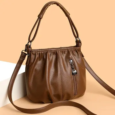 [Live Stream High Quality] New Fashion Women's Hand-held Single-shoulder Bag, Premium Soft Leather Texture, Versatile Crossbody for Everyday Outings