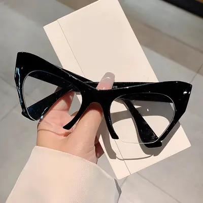 Retro Cat-Eye Half-Frame Glasses, Anti-Blue Light Lenses - 8