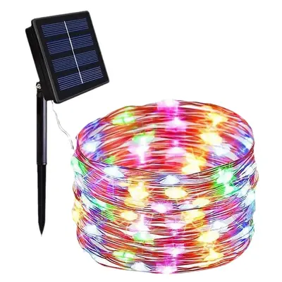 Solar Copper Wire String Lights, Waterproof, Colourful LED