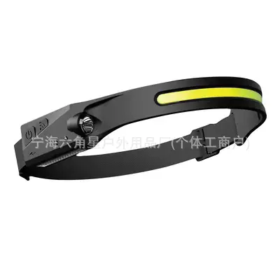Sensor Silicone Headlamp, USB Rechargeable, COB Red Light, for Cycling and Running