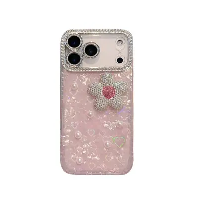 Apple iPhone 18 rhinestone flower case, full protection