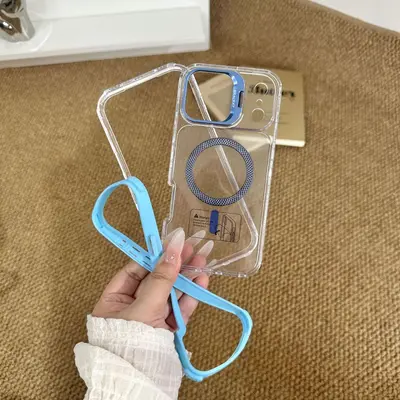 iPhone 18 Pro Max phone case, stand function, transparent