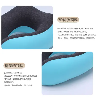 Memory foam U-şekli yastık, gri, taşınabilir, ayarlanabilir - 4