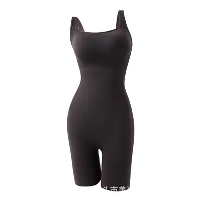 Black Shapewear Bodysuit, Wide Straps, Padded Bra, Back Hook-and-Eye Closure - 7