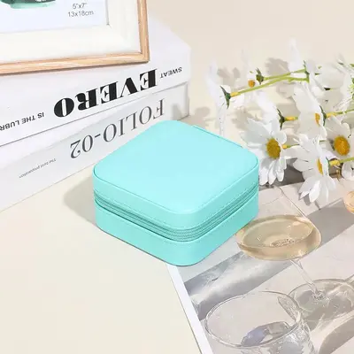 Cross-border European and American PU velvet jewelry box portable jewelry travel storage box earring ring necklace jewelry box - 9