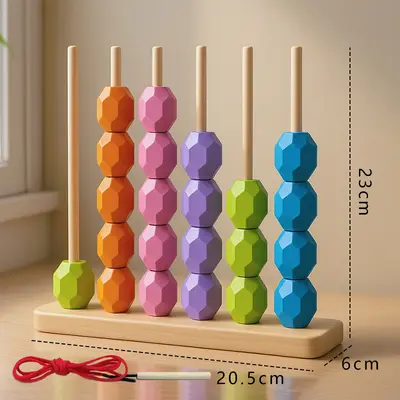 Color matching and bead stacking set ages 3-6, educational toy - 9