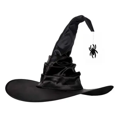 Black Pleated Witch Hat, Funny Halloween Costume Accessory - 10