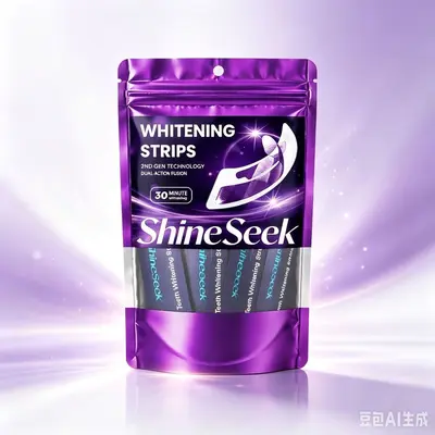 Purple PAP+ Teeth Whitening Strips, 30 Minutes, Hydrogen Peroxide-Free - 1