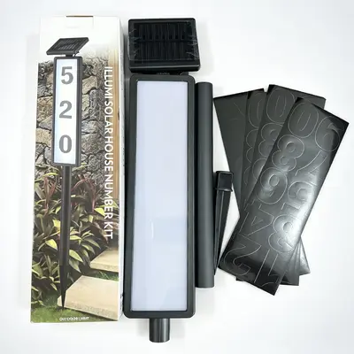 Güneş Enerjili LED Kapı Numarası Işığı, Dış Mekan, Çift Işık Kaynaklı
