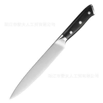 厂家批发跨境厨房厨师刀具套装黑彩木双钢头镜光三德刀西餐刀具 - 10