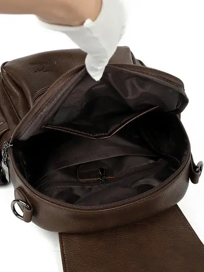 Genuine Leather Women's Backpack, Korean Style, Large Capacity Single Shoulder - 5