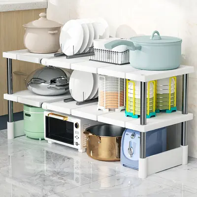 Expandable under-sink shelf, cabinet organizer, multi-layer - 4