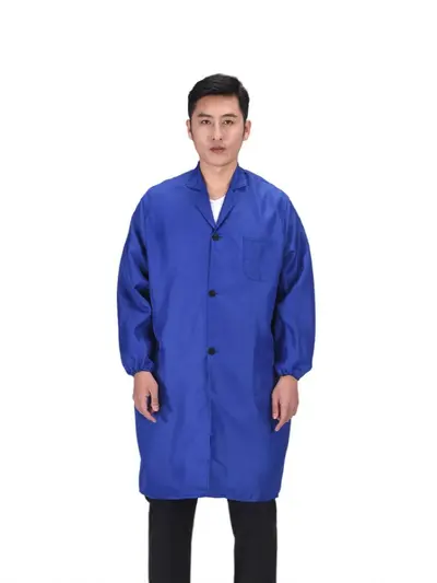 Long Sleeve Blue Work Smock, Dustproof, Dirt-Resistant, Custom Print Ready - 6