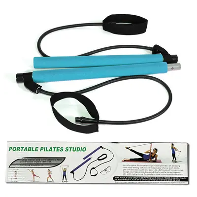 Pilates-Stab mit Fußpedal-Expander und Widerstandsband - 8